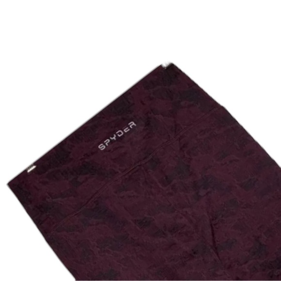 SPYDER High Waisted Printed Leggings Wine Camouflage Print Large Workout BAL… - Picture 14 of 14